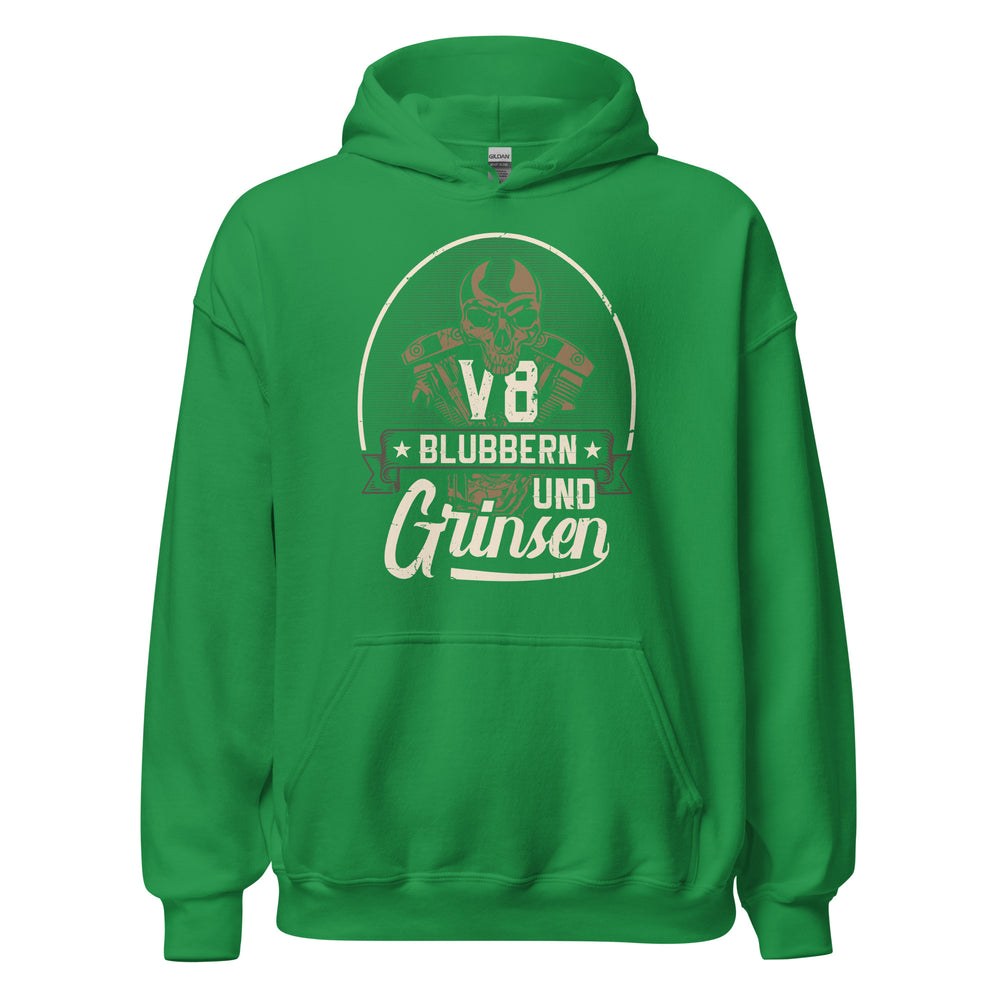 V8, blubbern und GRINSEN Hoodie | Stylischer Kapuzenpullover für Autoliebhaber