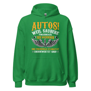 Saubere Fingernägel und Autos Hoodie | Stylischer Kapuzenpullover für Autoliebhaber