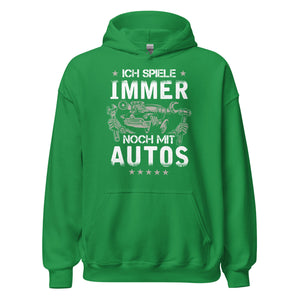 Hochwertiger Hoodie "Ich spiele immer noch mit Autos" für Autoenthusiasten