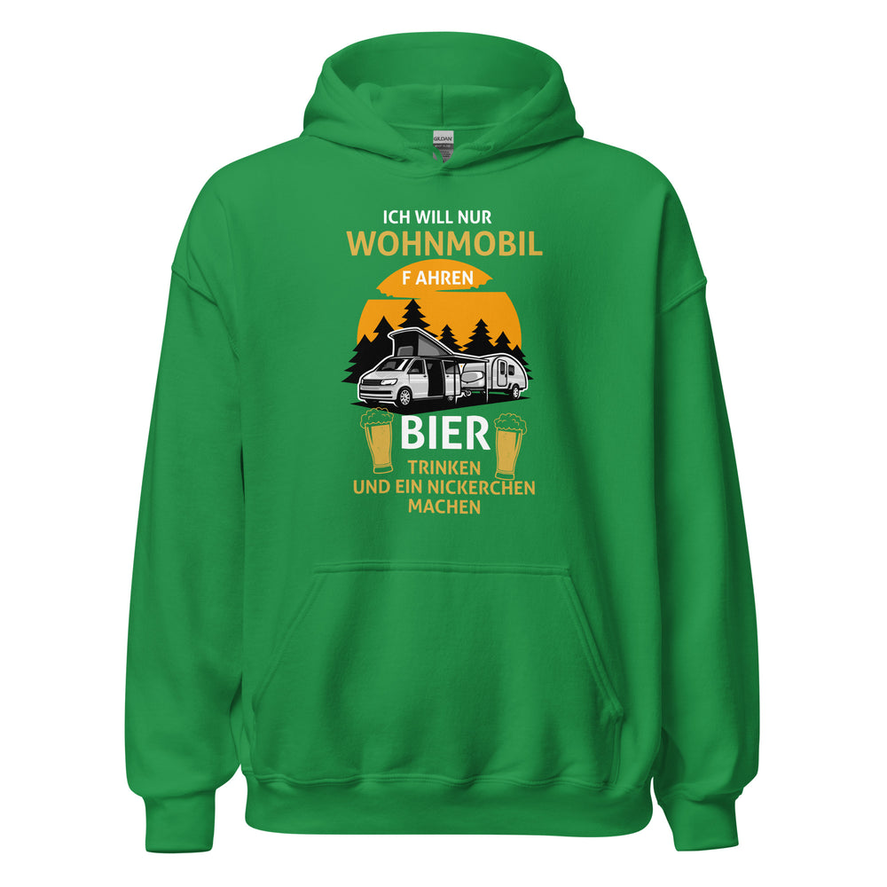 Ich will nur Campen Hoodie | Outdoor-Kapuzenpullover für Campingliebhaber