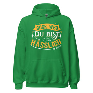 Provokanter Hoodie mit Spruch "Guck weg, Du bist hässlich" für selbstbewussten Style