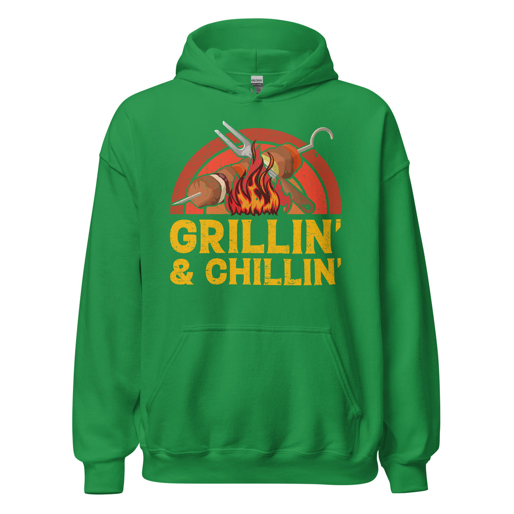 Entspannter Grill-Kapuzenpullover | Spruch: "Grillin und Chillin. Entspannt grillen."