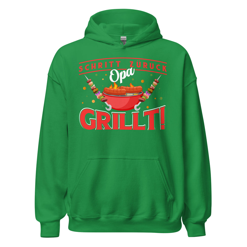 Lustiger Opa Grill-Kapuzenpullover | Spruch: "Schritt zurück, der Opa grillt!"