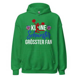 Hoodie mit Herz: Kleine Schwester, größter Fan! Cheerleading Liebe