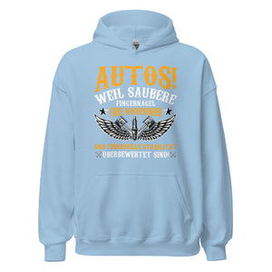 Saubere Fingernägel und Autos Hoodie | Stylischer Kapuzenpullover für Autoliebhaber