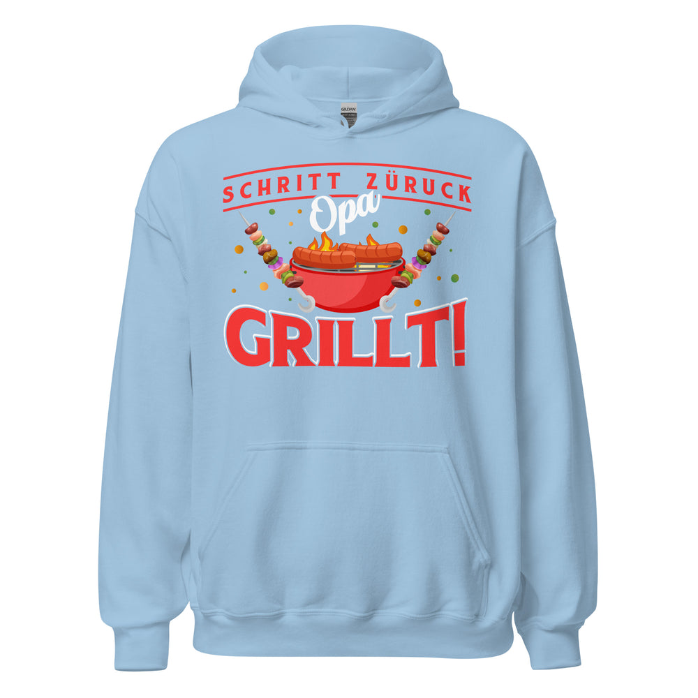 Lustiger Opa Grill-Kapuzenpullover | Spruch: "Schritt zurück, der Opa grillt!"