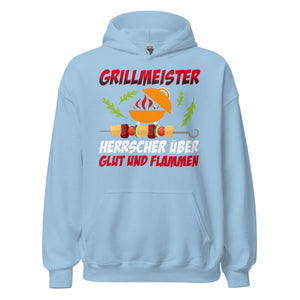 Stolzer Grillmeister-Kapuzenpullover | Spruch: "Grillmeister! Herrscher über Glut und Flammen!"