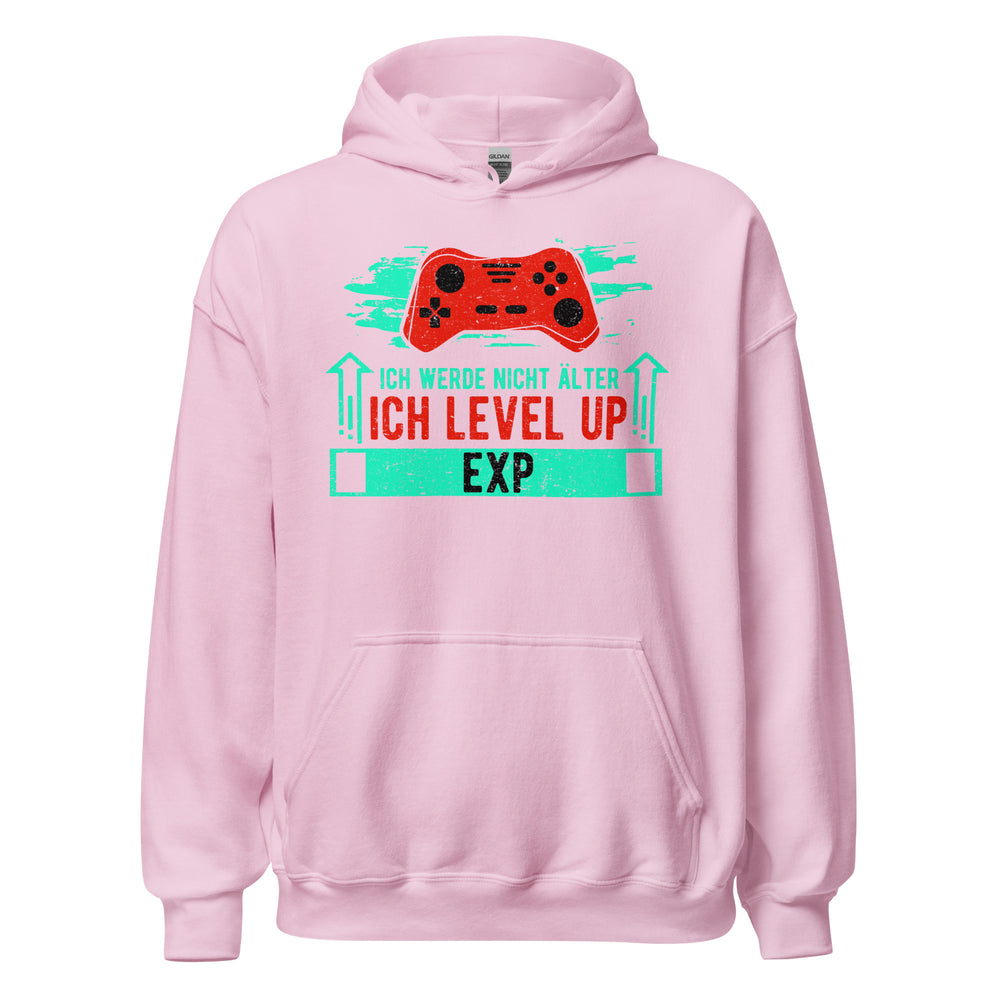 Coole Level-up Gaming-Kapuzenpullover | Spruch: "Nicht alternd, Level up EXP!"