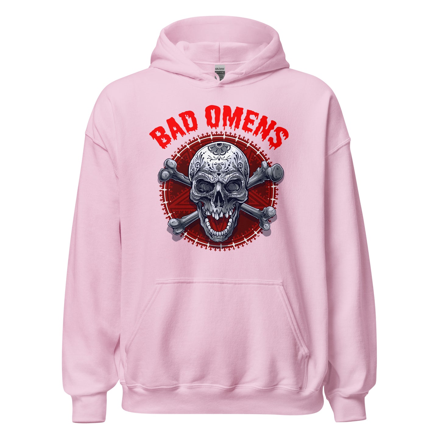 Bad Omens! Schlechtes Omen! Totenkopf Style Hoodie | Unheimlicher Kapuzenpullover