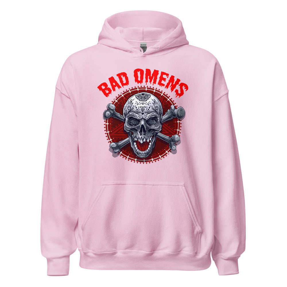 Bad Omens! Schlechtes Omen! Totenkopf Style Hoodie | Unheimlicher Kapuzenpullover