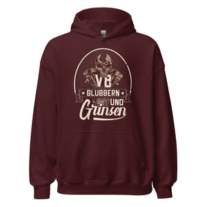 V8, blubbern und GRINSEN Hoodie | Stylischer Kapuzenpullover für Autoliebhaber