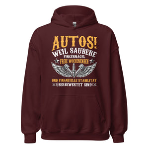 Saubere Fingernägel und Autos Hoodie | Stylischer Kapuzenpullover für Autoliebhaber