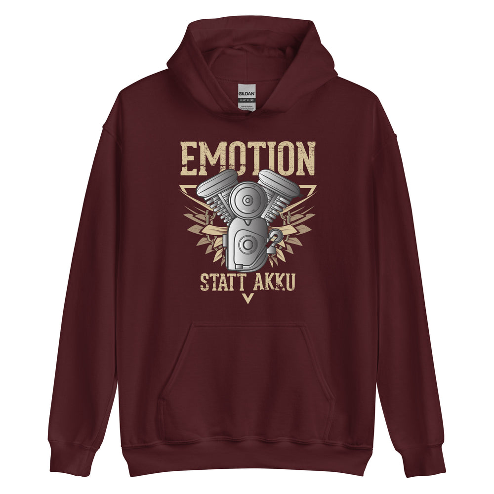 Echte Emotion statt Akku Hoodie | Stylischer Kapuzenpullover für Technikliebhaber