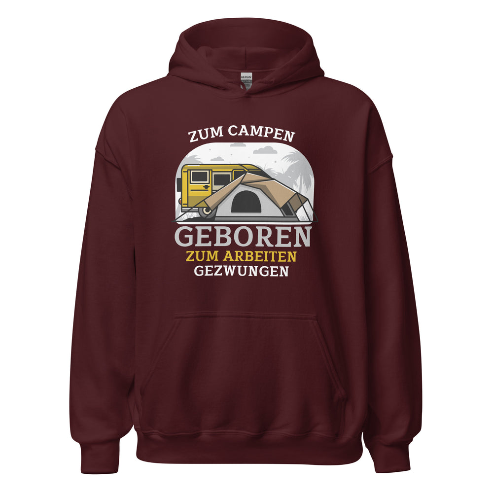 Zum Campen geboren, zur Schule gezwungen Hoodie | Outdoor-Kapuzenpullover für Naturliebhaber