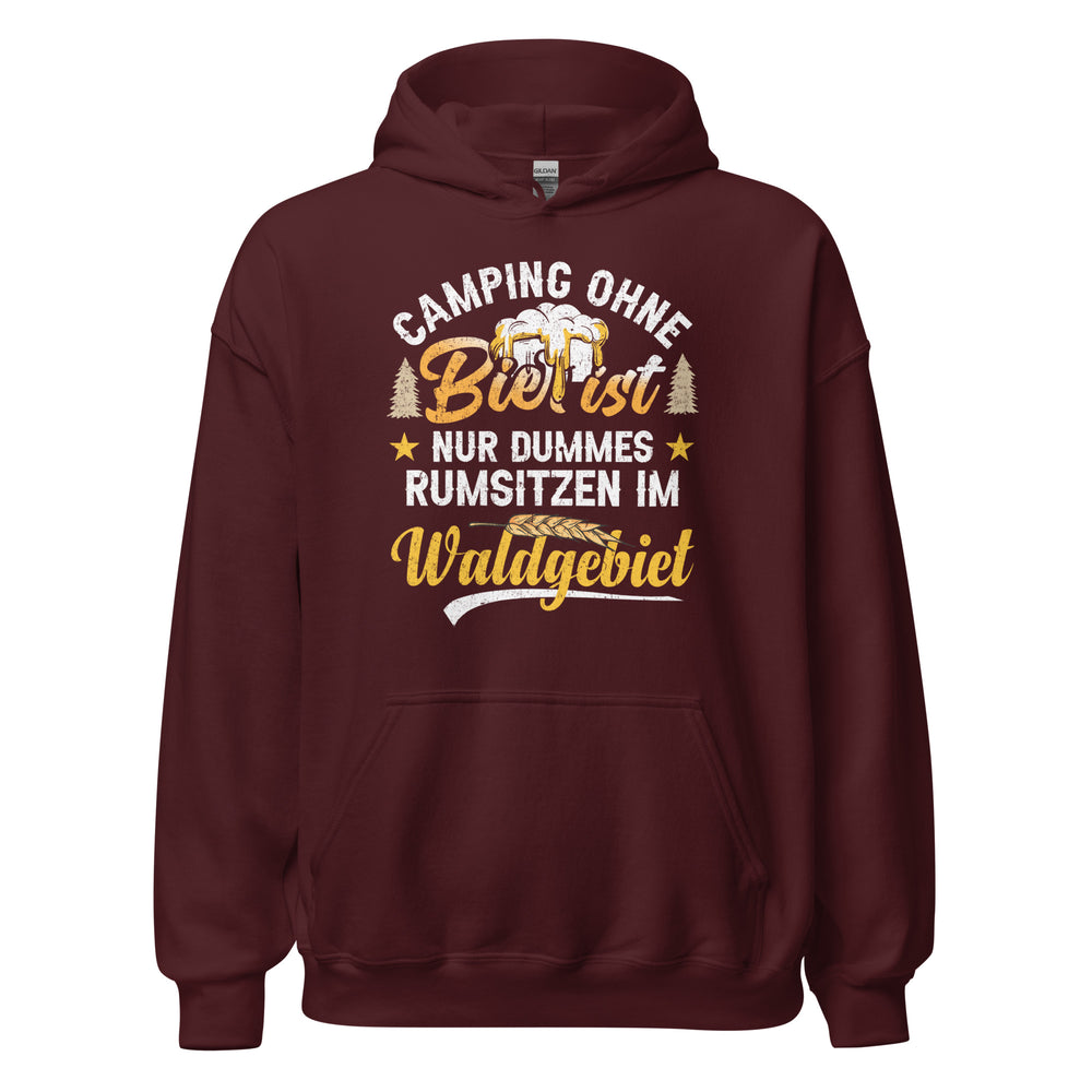 Camping ohne Bier Hoodie | Kapuzenpullover für Outdoor-Fans