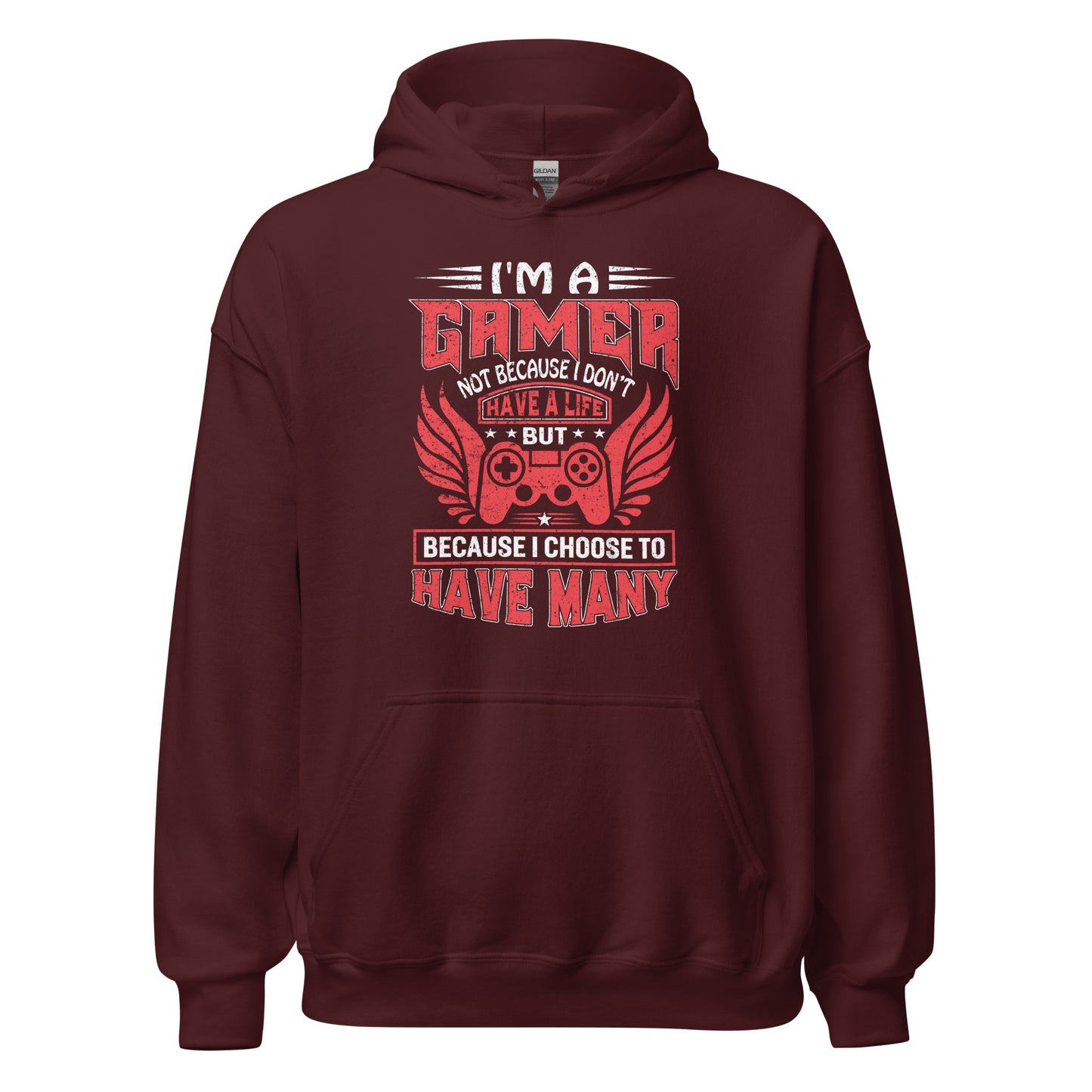 Cool Hoodie mit Spruch "I am a Gamer, and I have many Lifes!" für Gaming-Liebhaber