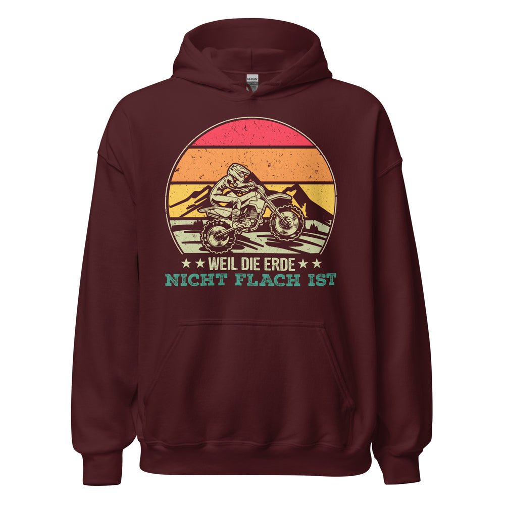 Cooles Motocross-Kapuzenpullover | Spruch: "Die Erde ist nicht flach!"