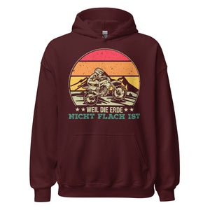 Cooles Motocross-Kapuzenpullover | Spruch: "Die Erde ist nicht flach!"