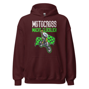 Glücklicher Motocross-Kapuzenpullover | Spruch: "Motocross macht GLÜCKLICH!"