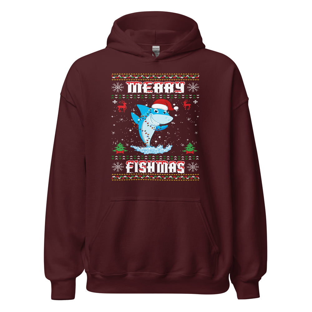 Merry Christmas Fishmas Hoodie - Lustiges Hai-Design für festliche Stimmung
