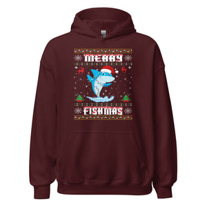 Merry Christmas Fishmas Hoodie - Lustiges Hai-Design für festliche Stimmung