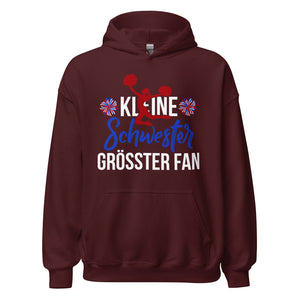 Hoodie mit Herz: Kleine Schwester, größter Fan! Cheerleading Liebe