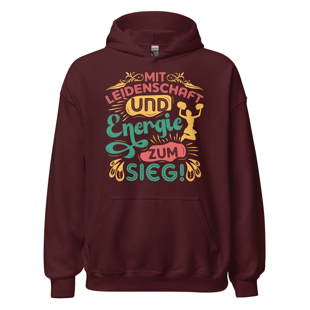 Hoodie mit Power-Motto: Mit Leidenschaft und Energie zum Sieg! Cheerleader Vibes