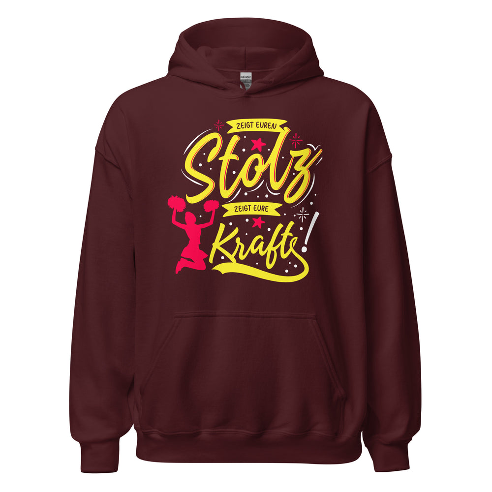 Stolz und Kraft vereint: Exklusiver Cheerleader-Fan Hoodie mit inspirierendem Spruch