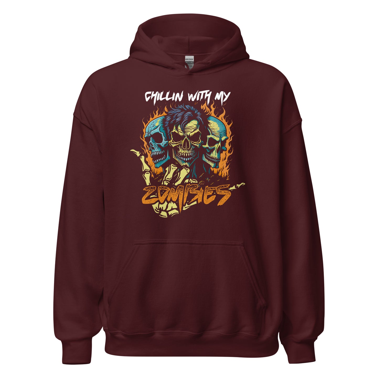 Halloween Hoodie: Chillin with my Zombies - Actiongeladener Kapuzenpullover für Gruselspaß