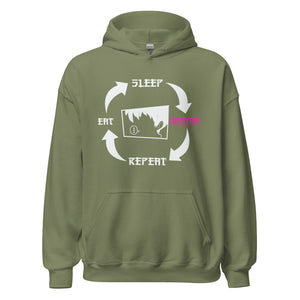 Eat, Sleep, Anime, Repeat! Hoodie | Stylischer Kapuzenpullover für Anime-Liebhaber