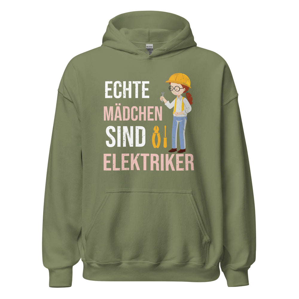 Echte Mädchen Elektriker Hoodie | Stylischer Kapuzenpullover für Powerfrauen