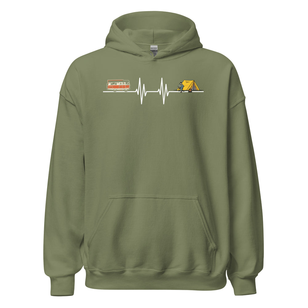 Mein Herz schlägt für Camping Hoodie | Outdoor-Kapuzenpullover für Naturliebhaber