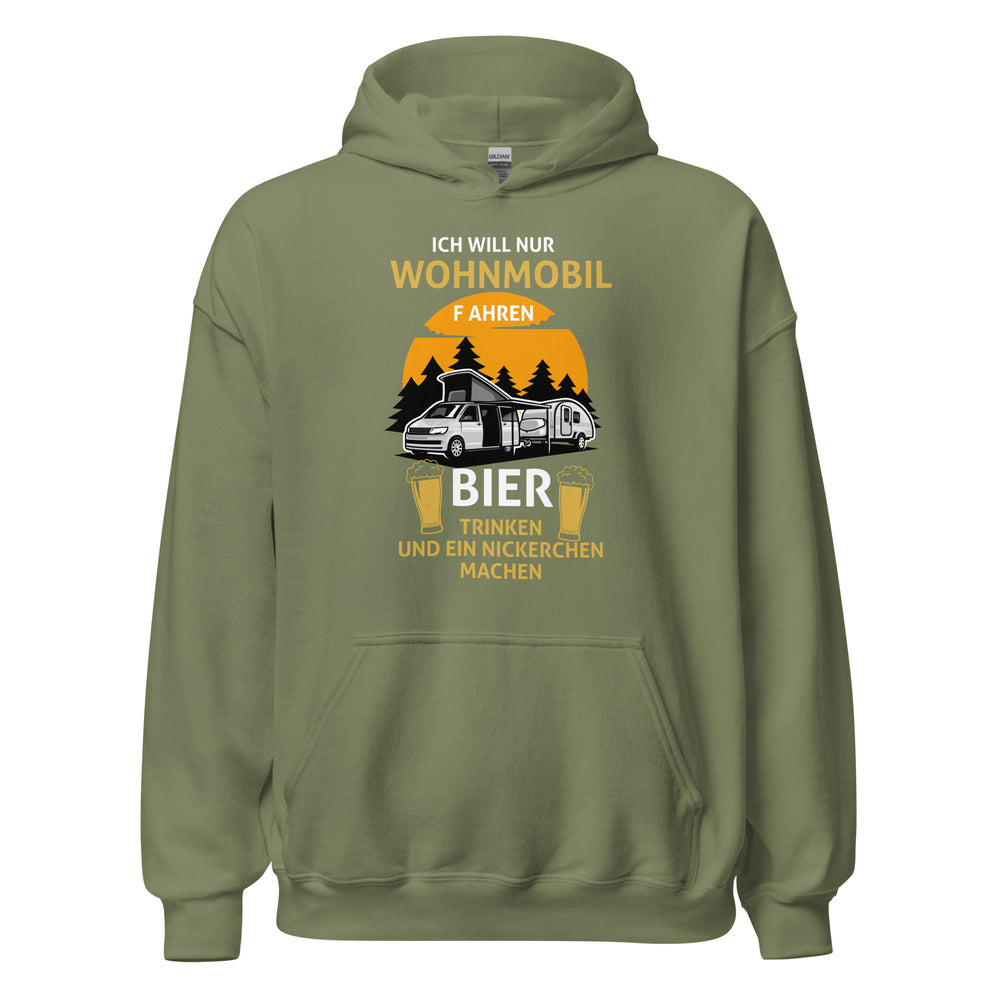 Ich will nur Campen Hoodie | Outdoor-Kapuzenpullover für Campingliebhaber