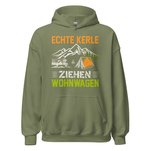 Echte Kerle ziehen Wohnwagen Hoodie | Outdoor-Kapuzenpullover für Campingliebhaber