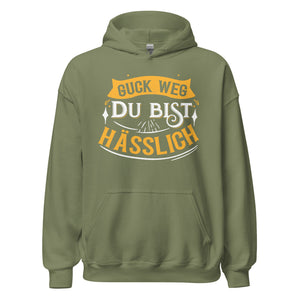 Provokanter Hoodie mit Spruch "Guck weg, Du bist hässlich" für selbstbewussten Style