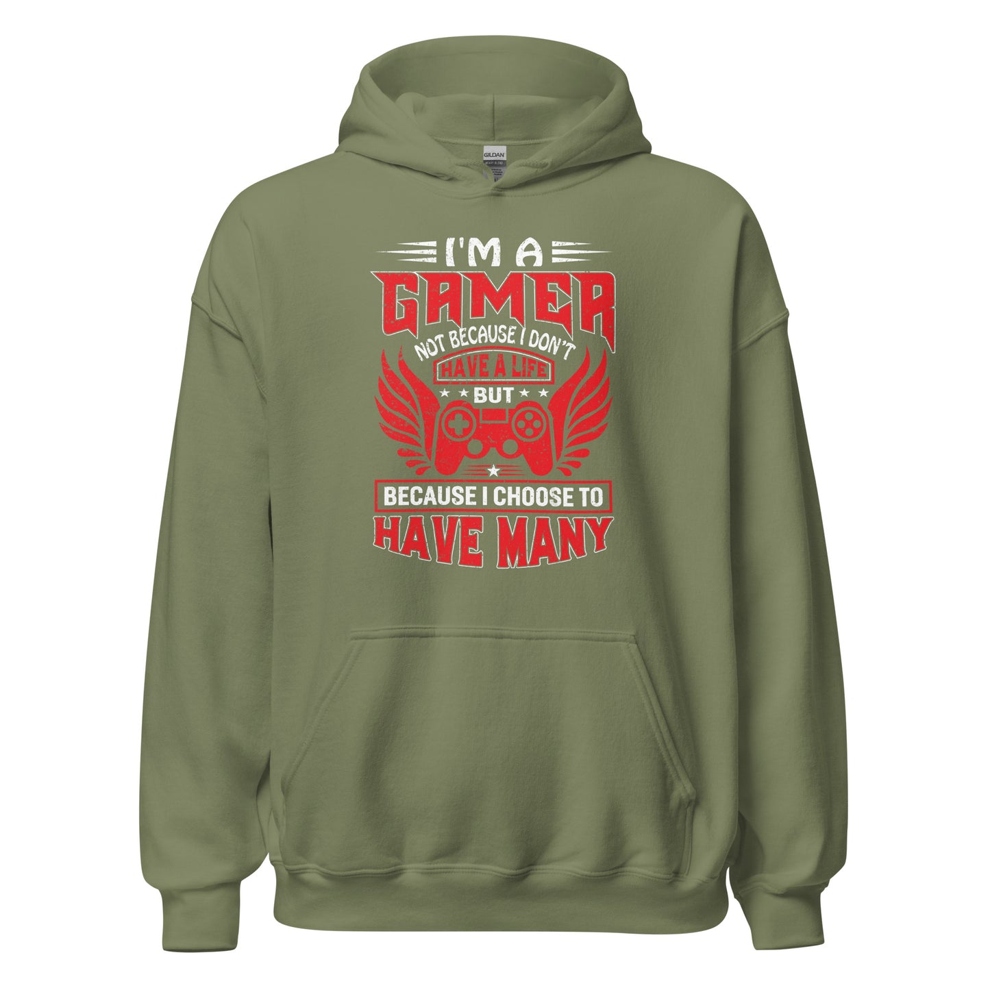 Cool Hoodie mit Spruch "I am a Gamer, and I have many Lifes!" für Gaming-Liebhaber