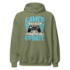Gamer Hoodie mit Spruch "Gamer altern nicht, sie erhalten ein Update"