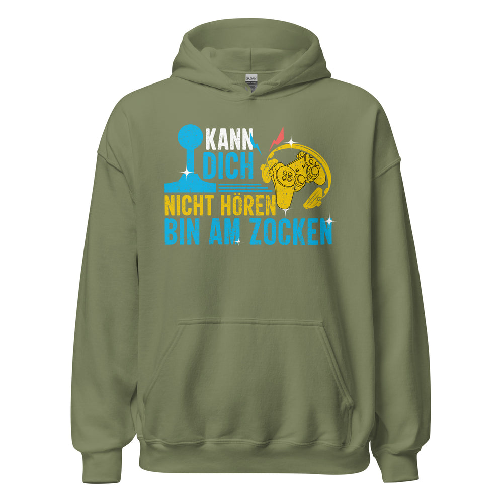 Cooler Gaming-Kapuzenpullover | Spruch: "Kann dich nicht hören, am Zocken!"