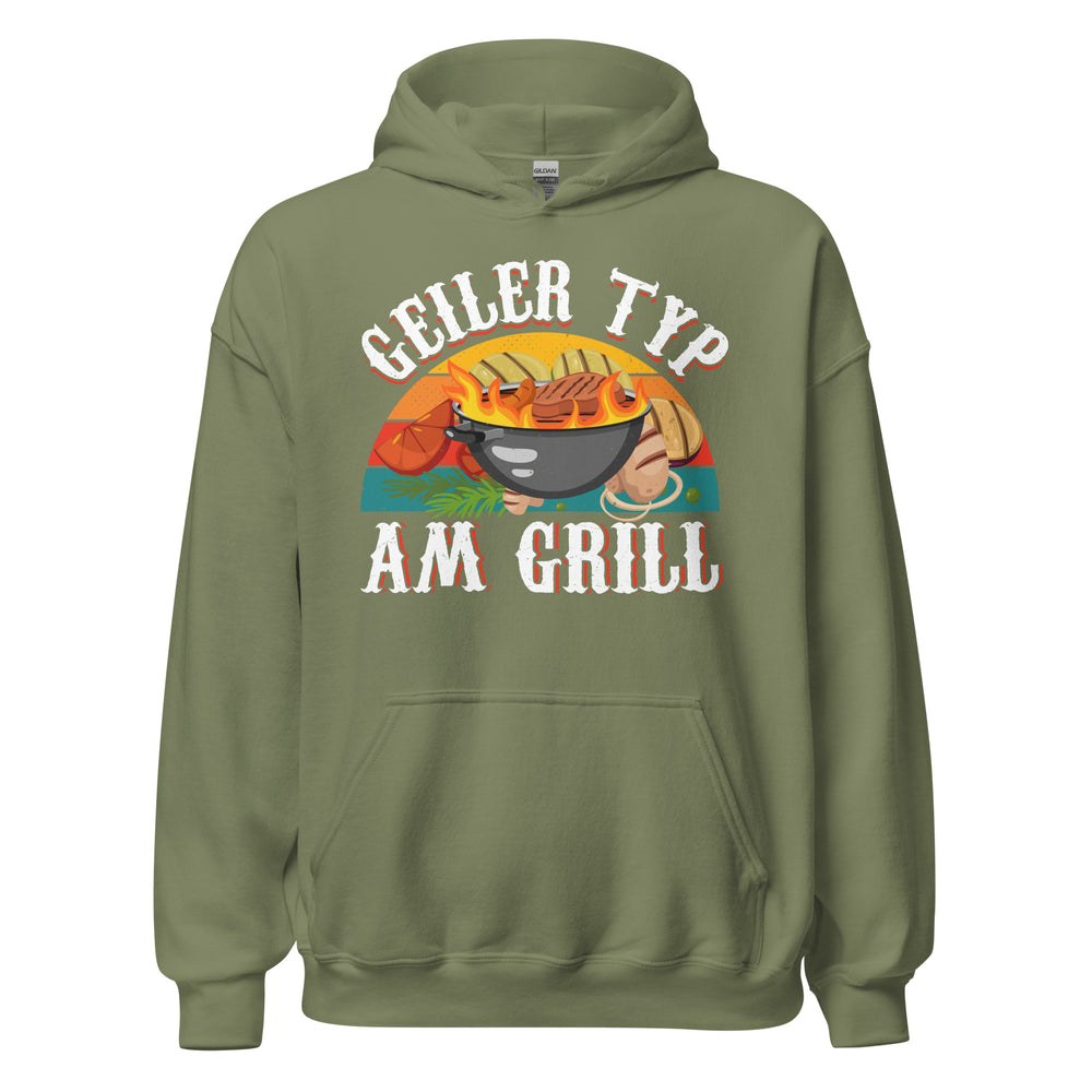 Cooler Grill-Kapuzenpullover | Spruch: "Geiler Typ am Grill!"