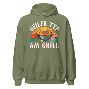 Cooler Grill-Kapuzenpullover | Spruch: "Geiler Typ am Grill!"