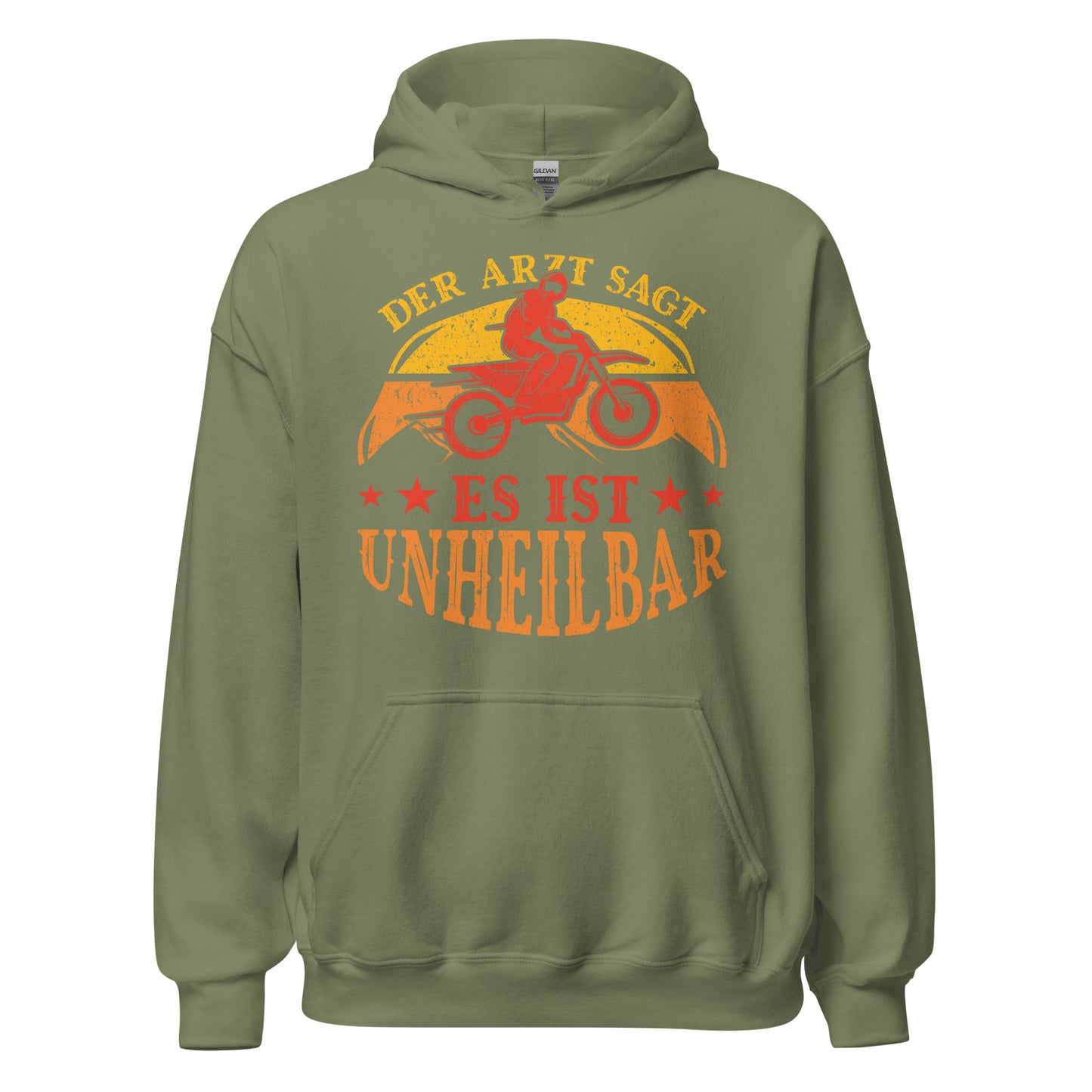 Coole Kapuzenpullover mit dem Spruch 'Der Arzt sagt, es ist unheilbar'