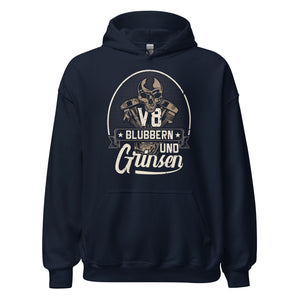 V8, blubbern und GRINSEN Hoodie | Stylischer Kapuzenpullover für Autoliebhaber