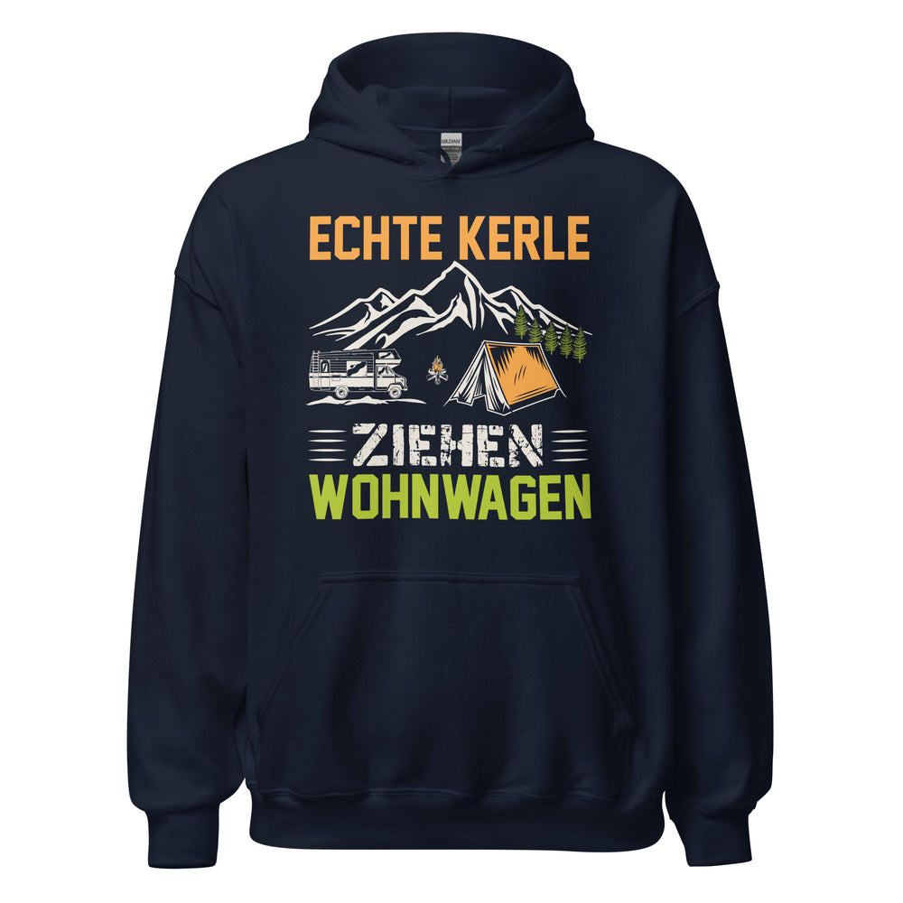 Echte Kerle ziehen Wohnwagen Hoodie | Outdoor-Kapuzenpullover für Campingliebhaber