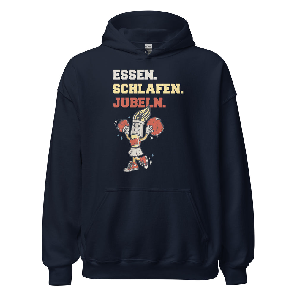 Essen Schlafen Jubeln Hoodie - Cooler Kapuzenpullover für Cheerleader