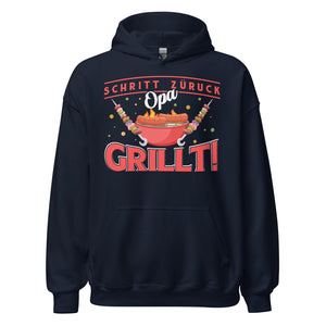 Lustiger Opa Grill-Kapuzenpullover | Spruch: "Schritt zurück, der Opa grillt!"