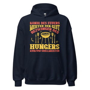 König des Feuers! Meister der Glut! Grillmeister! Hochwertiger Hoodie