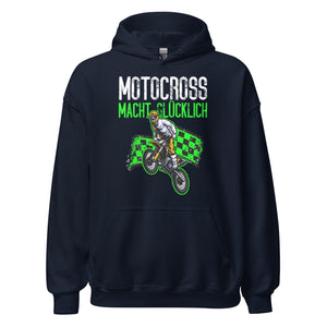 Glücklicher Motocross-Kapuzenpullover | Spruch: "Motocross macht GLÜCKLICH!"