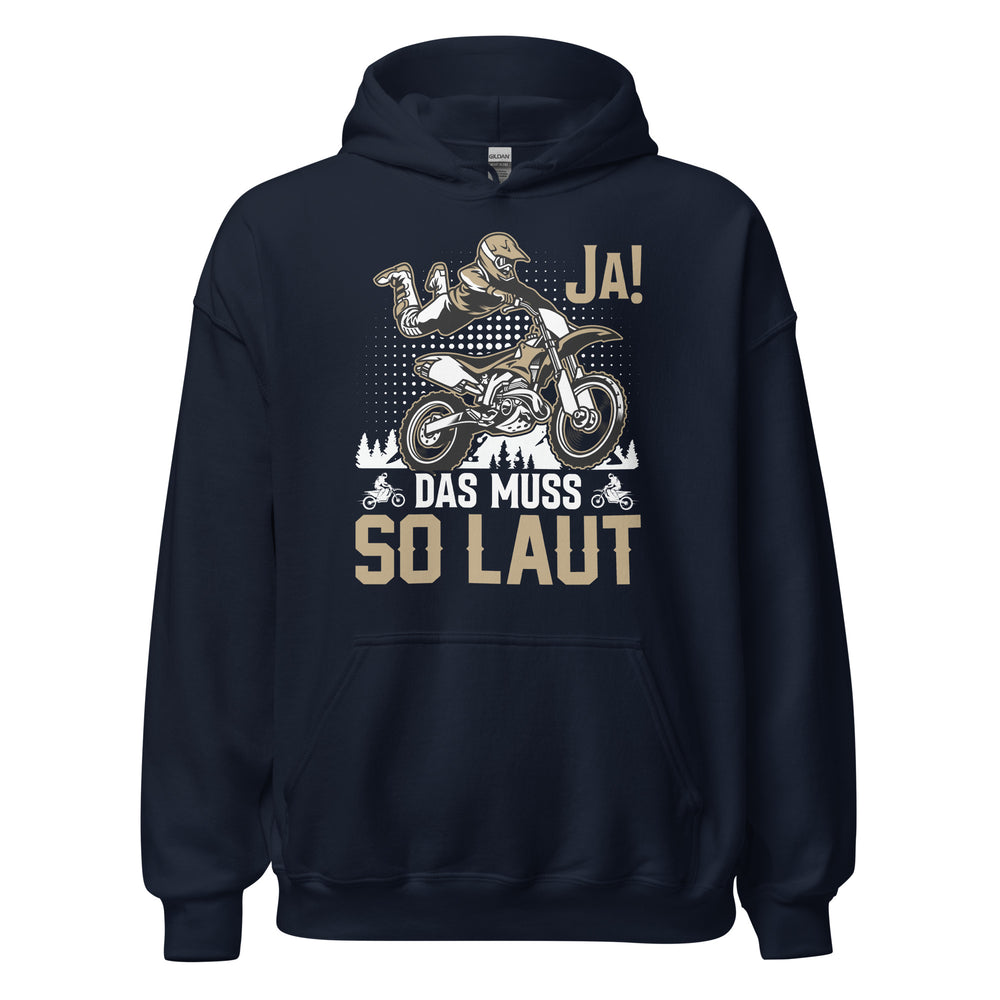 Lauter Motocross-Kapuzenpullover | Spruch: "JA! Motocross laut!"