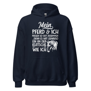 Einzigartige Verbindung! Pferd & Klatsche Kapuzenpullover