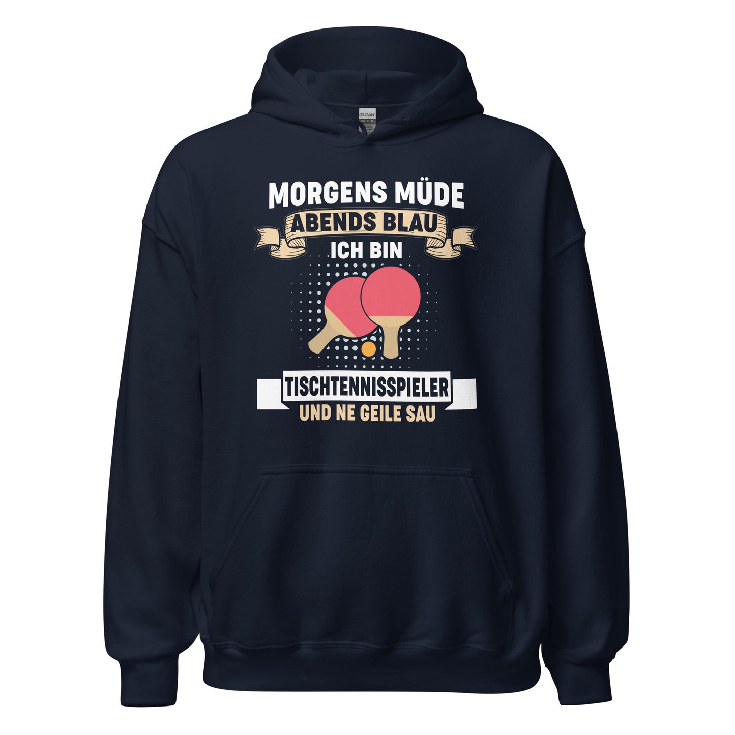 Morgens müde, Abends blau! Tischtennis Spieler Hoodie | Sport Kapuzenpullover
